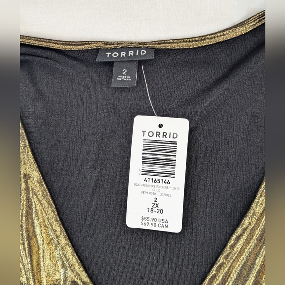 🆕 Torrid Liquid Shine Peplum Top (Torrid 2) - Picture 4 of 16